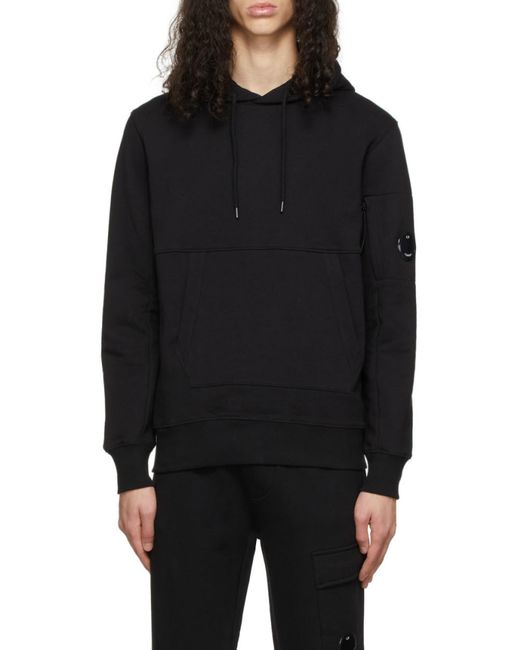 C P Company Blue Lens-Detailed Cotton Hoodie for men