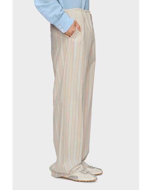 Maison Margiela Natural Striped Straight Leg Trousers for men