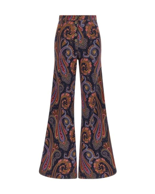 Etro Purple Flared Jeans