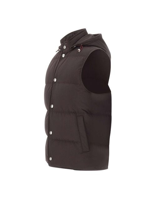 Eleventy Brown Hooded Vest for men