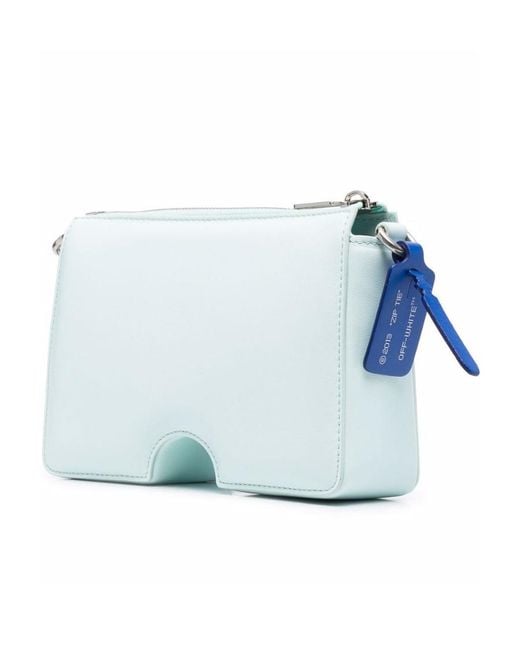 Off-White c/o Virgil Abloh Blue Burrow-20 Leather Shoulder Bag