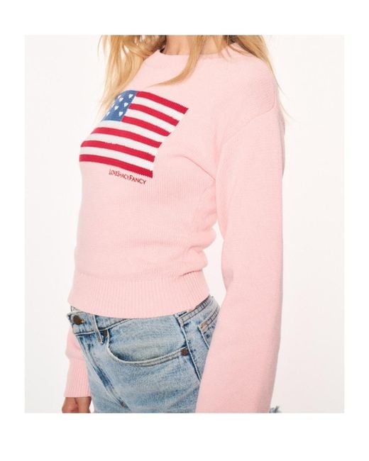 LoveShackFancy Pink Flag Intarsia Knitwear