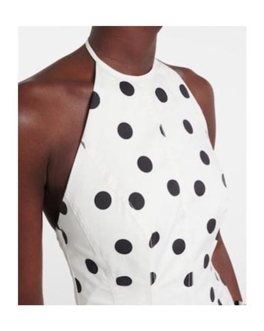 Rebecca Vallance White Maisie Polka-Dot Cotton-Blend Maxi Dress