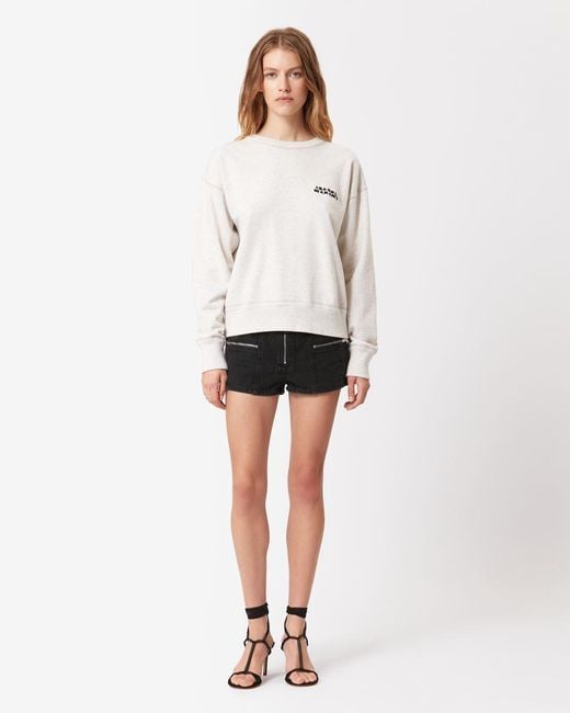 Isabel Marant White Logo Embroidered Crewneck Sweatshirt