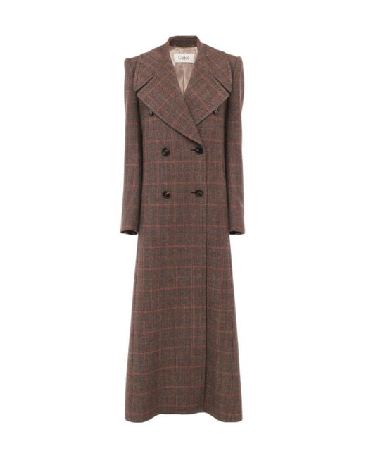 Chloé Brown Chloé Double Breasted Buttoned Coat