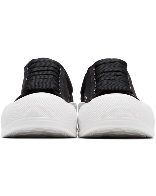 McQueen Black Deck Lace-Up Sneakers