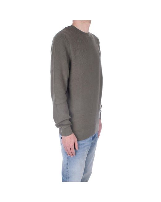 Barbour Gray Crewneck Knitted Jumper for men