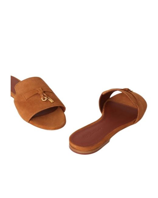 Loro Piana Brown Summer Charms Sandals