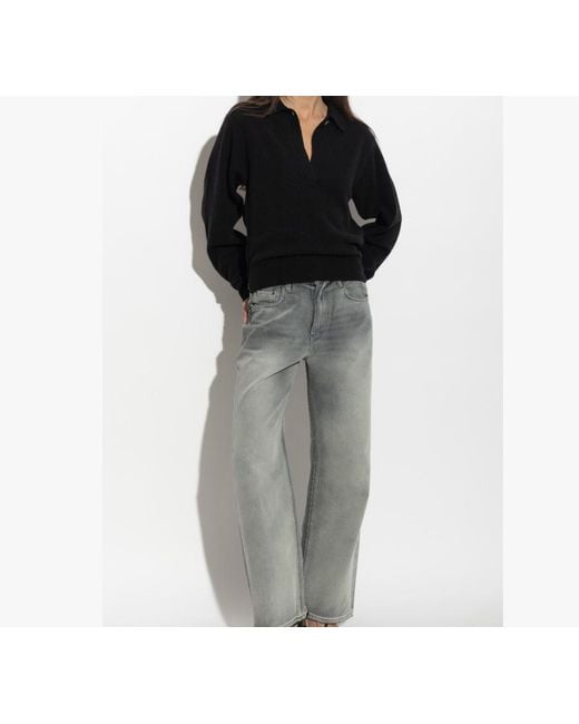 Haikure Black Polo Knitted Top