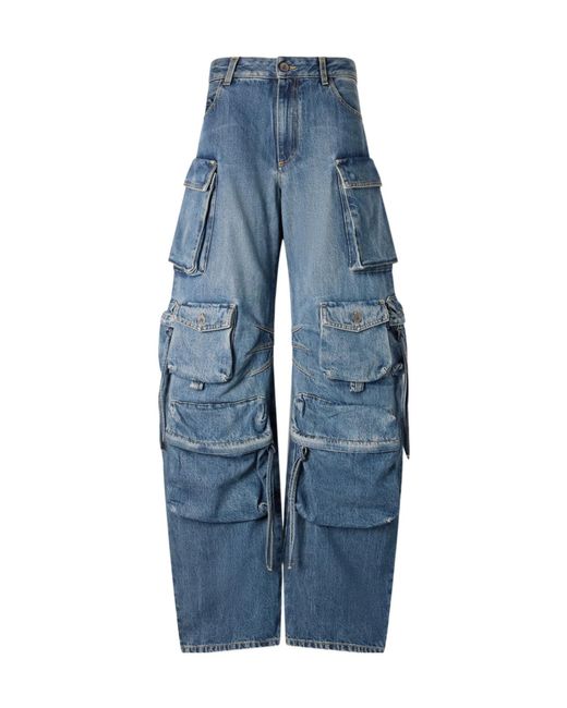 The Attico Blue High-Waist Loose Denim Jeans