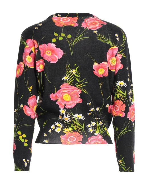 Balenciaga Green Wool Knit Sweater With Floral Patterns