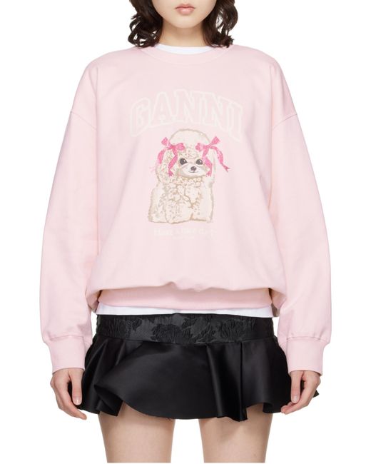 Ganni Pink Poodle Sweatshirt