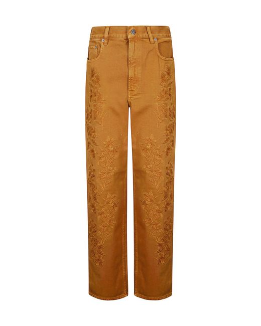 Golden Goose Deluxe Brand Brown Kim Floral Embroidered Pants