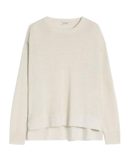 Max Mara Natural Fiorire Crewneck Long-Sleeved Jumper