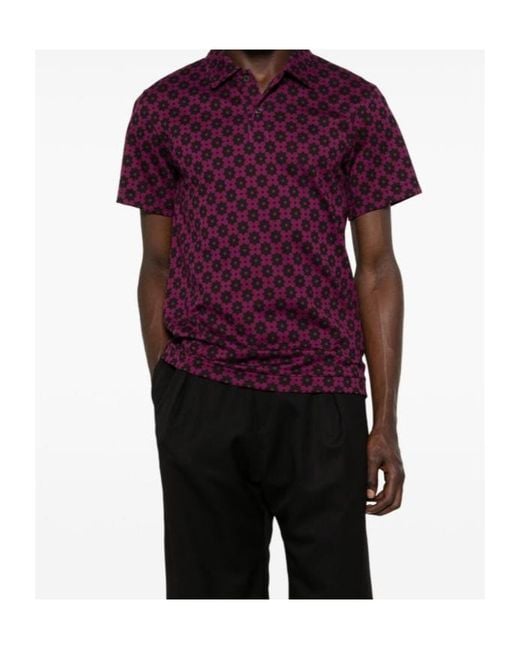 Comme des Garçons Purple Short-Sleeved Polo Shirt for men