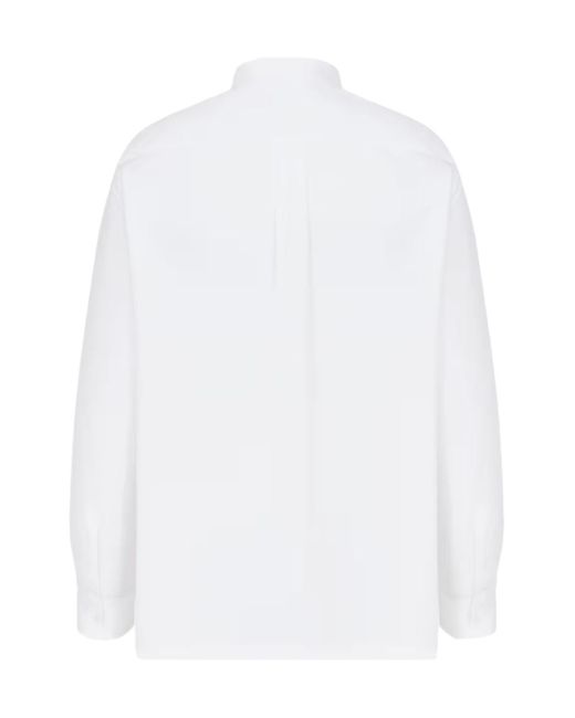 Dior White Homme Buttoned Long-Sleeved Poplin Shirt for men