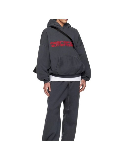 Fear Of God Black Logo Printed Hoodie for men