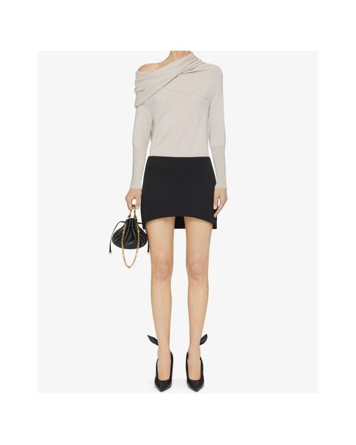 Givenchy White Asymmetric Draped Sweater