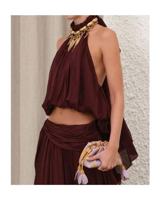 Zimmermann Red Luna Billow Halter Top