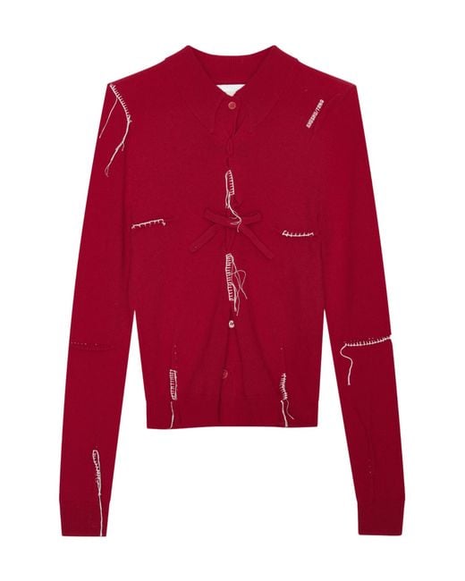 ShuShu/Tong Red Crew-Neck Cardigan