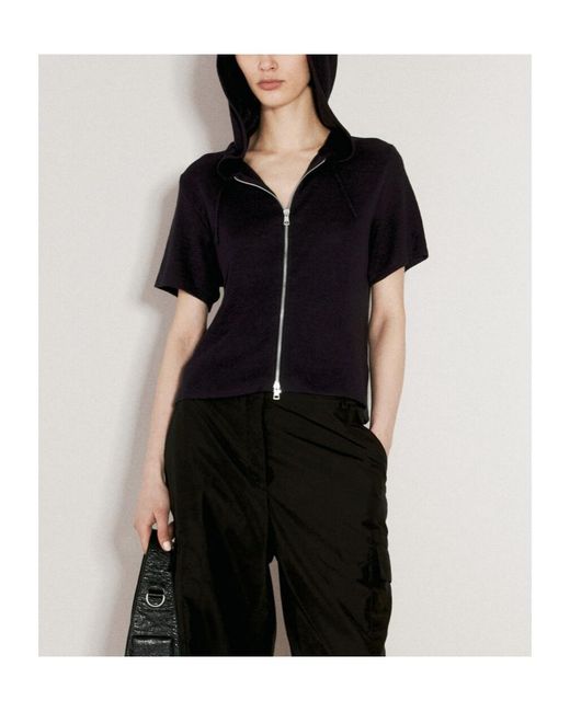 Our Legacy Black Knitted Slim Hooded Zip-Up Knitted Cardigan