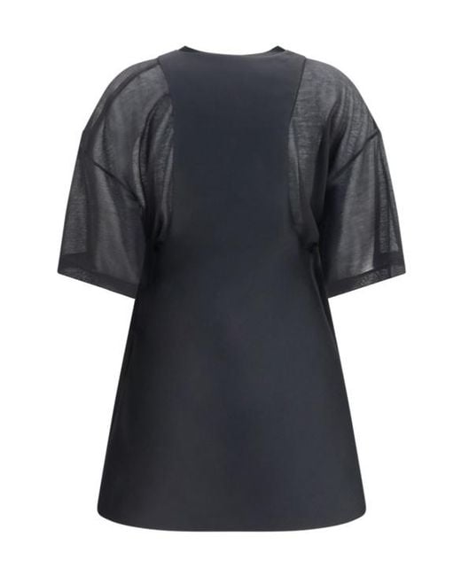 Balenciaga Black Sheer Layered Mini Dress