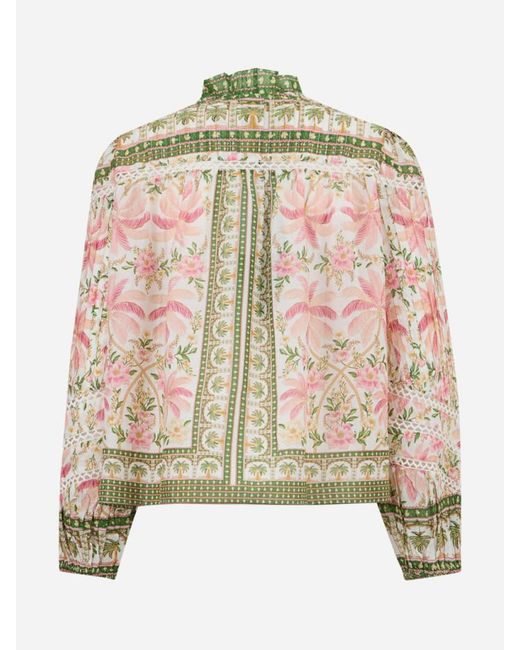 Farm Rio Green Palm Dream Blouse