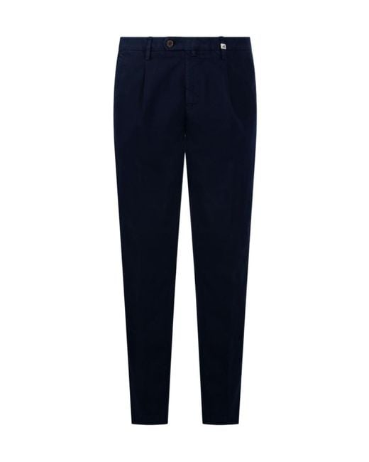 Myths Blue Straight-Leg Casual Trousers for men