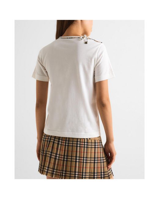 Burberry White Classic Crew Neck Short-Sleeve Shirt