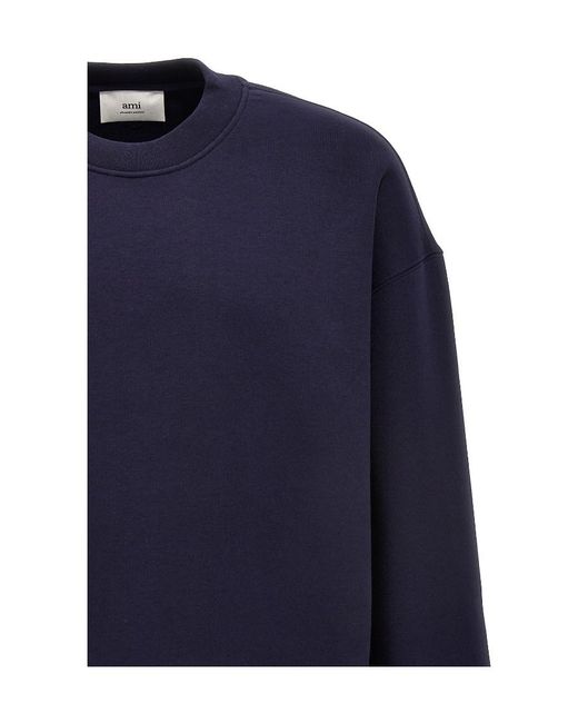 AMI Blue Crewneck Long-Sleeved Sweatshirt for men