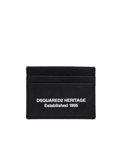 DSquared² Black Heritage Credit Card Holder for men