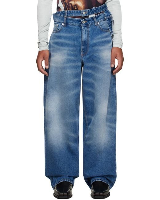 Y. Project Blue Logo Denim Trousers for men
