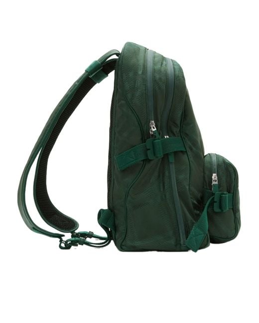 Burberry Green Checked Jacquard Zipped Backpack for men