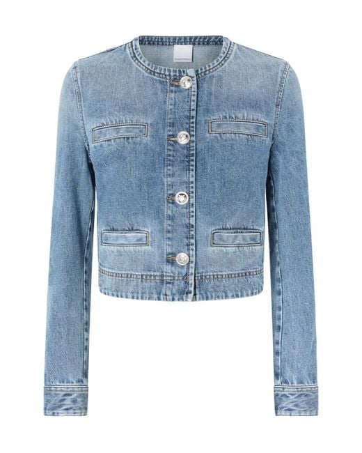 Pinko Blue Crewneck Denim Jacket