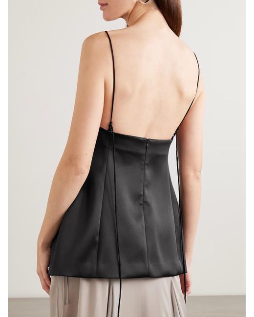 Rohe Black Satin Thin Strap Top