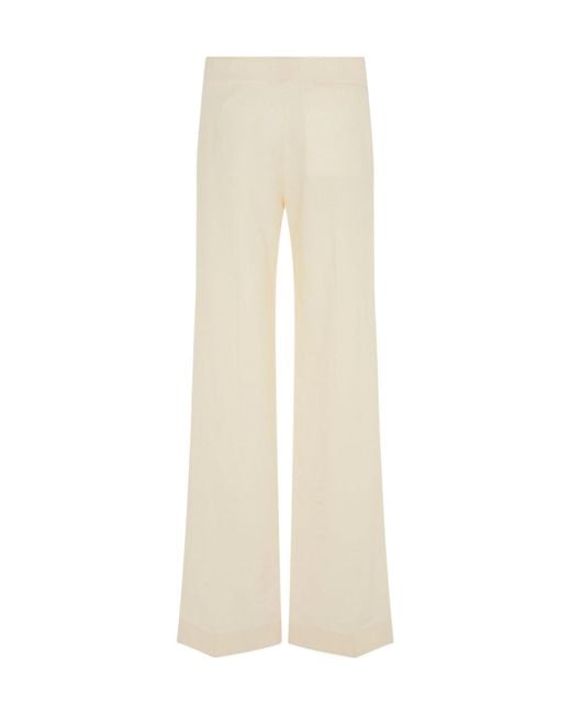 The Row White Foulard Trousers