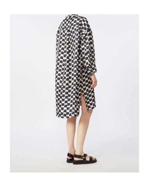Max Mara White Pure Silk Twill Kaftan