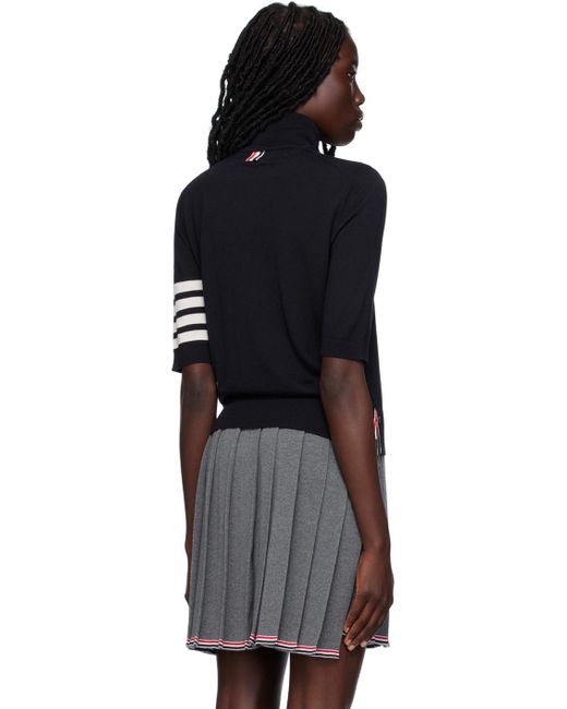 Thom Browne Black Roll Neck Knitted Jumper