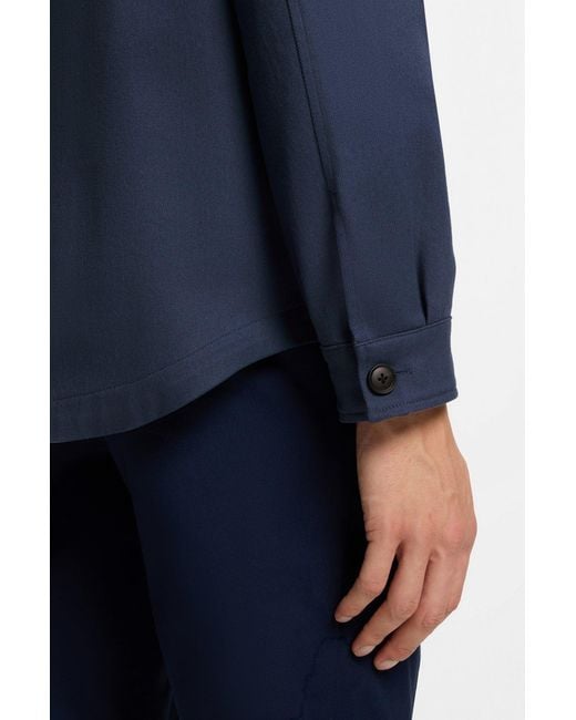 Boss Blue Boss Button-Up Relaxed Fit Overshirt for men