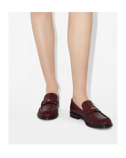 Burberry Brown Cadet Ruched Detail Loafers