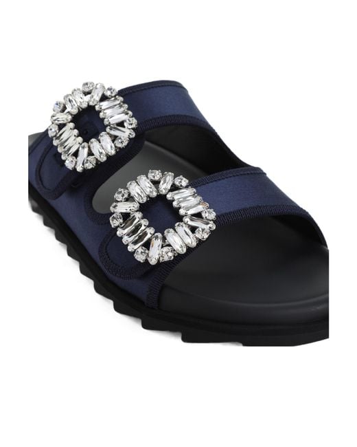 Roger Vivier Blue Slidy Viv' Mules