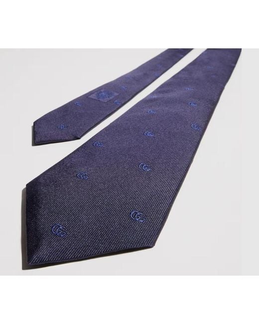 Gucci Blue Gg Jacquard Tie for men
