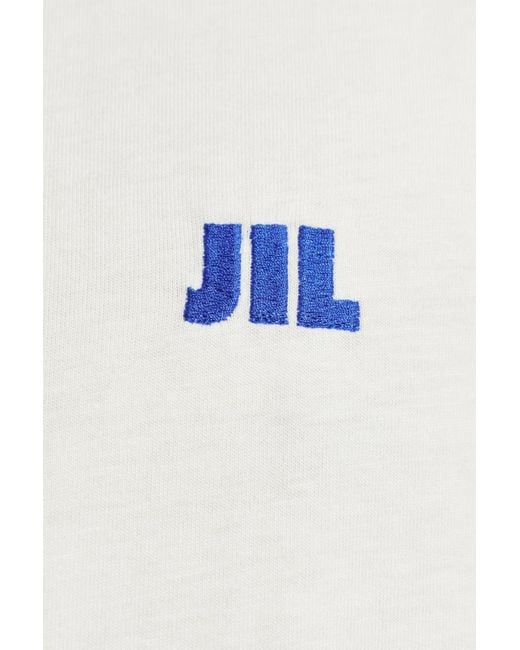 Jil Sander White Embroidered Logo T-Shirt for men