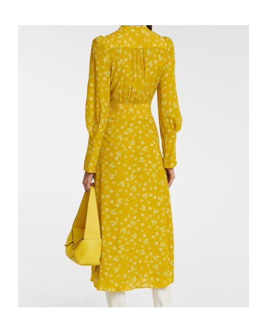 Dorothee Schumacher Yellow Eccentric Floral Silk-Blend Midi Dress