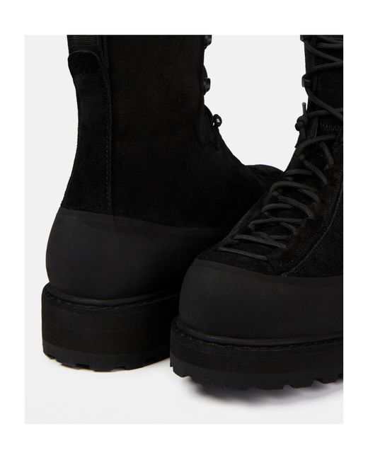Stone Island Black Compass Patch Hiking Boots for men
