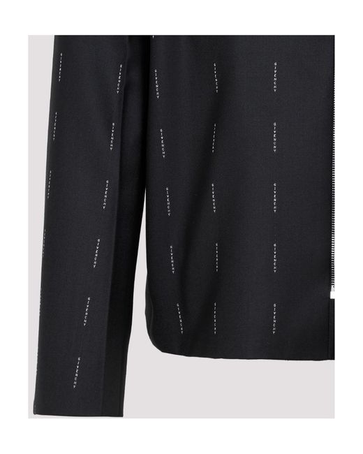 Givenchy Black Logo Detailed Zip-Up Jacket for men