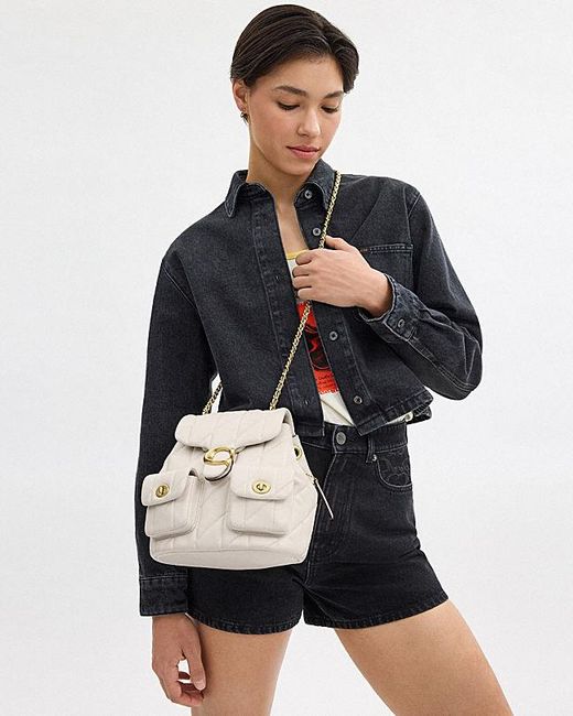 COACH Natural Tabby Logo Backpack