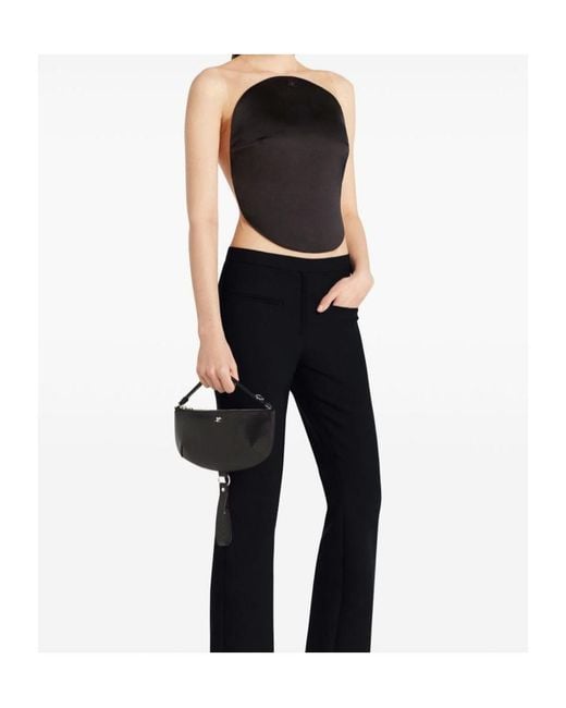 Courreges Black Holy Eclipse Leather Bag