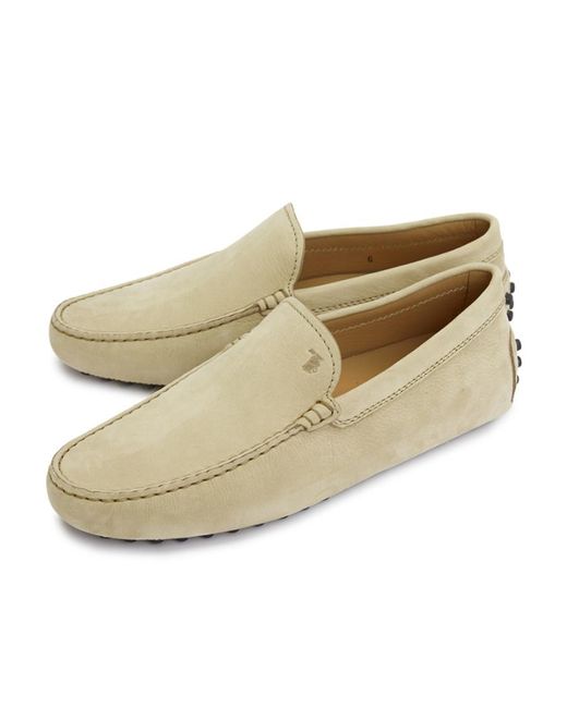 Tod's Natural Logo-Debossed Leather Loafers for men