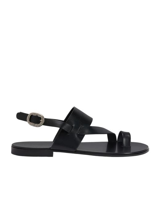 Giuseppe Zanotti Black Hezra Buckled Thong Sandals for men